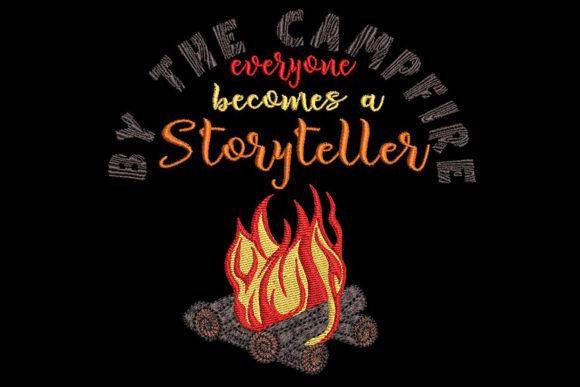Campfire Embroidery with a Quote: A Design Review