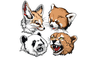 Charming Animals-Head-Design for Embroidery