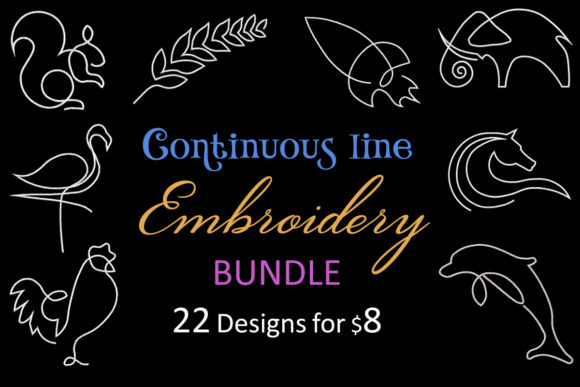 Explore the Continuous Line Embroidery Bundle