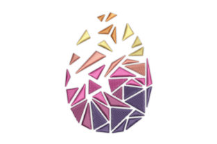 Modern Easter Embroidery: Polygonal Egg